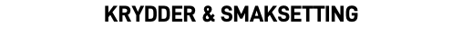 krydder & smaksetting